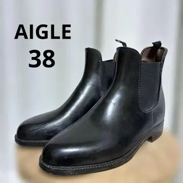 AIGLE 에이글 숏 사이드 고어 부츠 블랙 레인부츠 낮은 힐