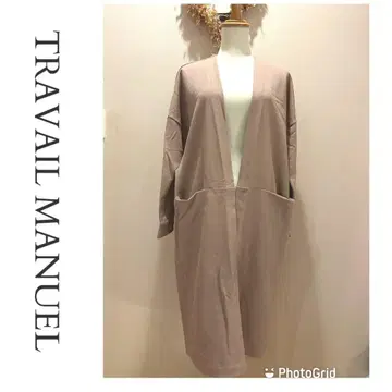 TRAVAIL MANUEL 핑크 베이지 롱 코트 가디건