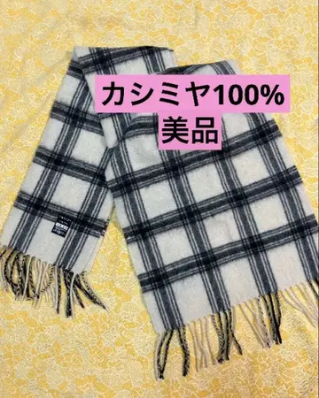 머플러 INDIVI 캐시미어 100% 남녀 공용 체크 머플러