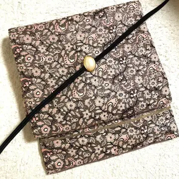 빈티지 순수 실크 나고야 오비 흑먹색 x 핑크의 반짝이는 꽃동산