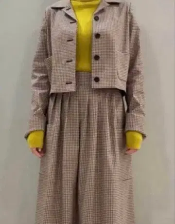 [새상품급] To b by agnis b. 클래시컬 체크 자켓 스커트