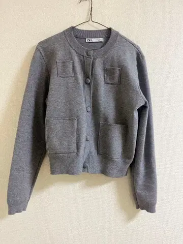 ZARA 그레이 가디건 M