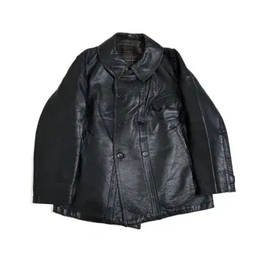 40s 명품 프랑스 빈티지 가죽 코르비제 자켓 카 코트