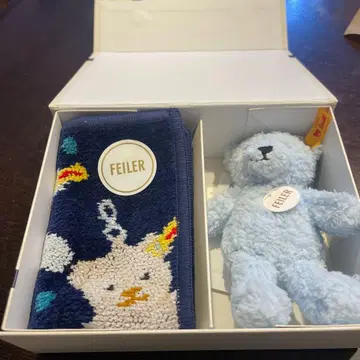 FEILER 곰 자수 손수건 봉제 인형 세트