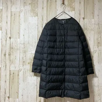 UNIQLO 울트라 라이트 다운 노카라 롱 코트 블랙 XL