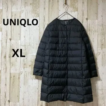 UNIQLO 울트라 라이트 다운 노카라 롱 코트 블랙 XL