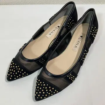 DIANA 다이애나 튤 플랫 스터드 펌프스 21cm 블랙