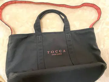 새상품급 TOCCA 토트백 그레이 핑크 캔버스 소재 A4
