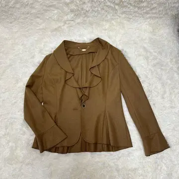 SCAPA 스캐파 프릴 자켓 브라운 얇은 소재 겉옷 40