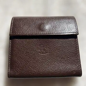 일비종떼 다크 브라운 가죽 이단 접이식 지갑
