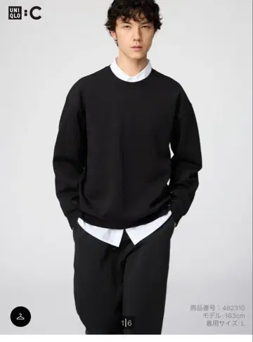 UNIQLO 오버사이즈 스웨트 셔츠 블랙 XS