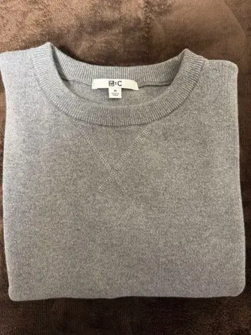 UNIQLO 스무스 코튼 크루넥 스웨터 그레이