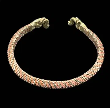 빈티지 순동 놋쇠 뱅글 바이킹 니트 리스트 토크 팔찌