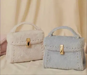 셀포드 퍼 핸드백 화이트