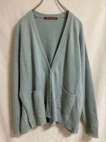 콩트와르 데코토니에 니트 가디건 캐시미어 슬릿 탁한 스카이블루 긴팔