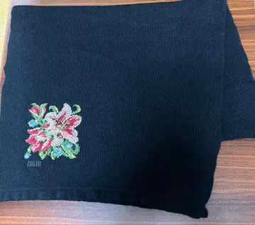 머플러 페이 FEILER 스톨 숄 꽃무늬 자수 블랙