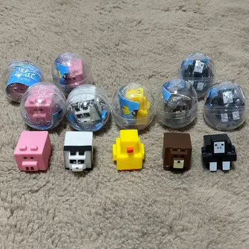 블록 애니멀즈 가챠 목욕탕 완구 8개 세트