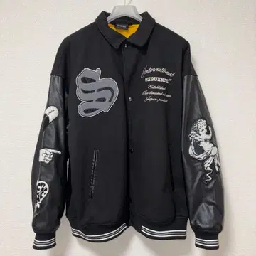 SEQUENZE 자수 블랙 바시티 자켓