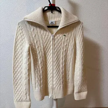 LACOSTE 아이보리 케이블 니트 스웨터 40