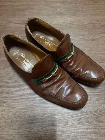 빈티지 Bally 브라운 가죽 로퍼