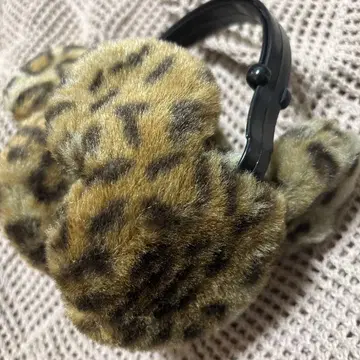 미키마우스 모양 레오파드 무늬 귀도리 귀마개