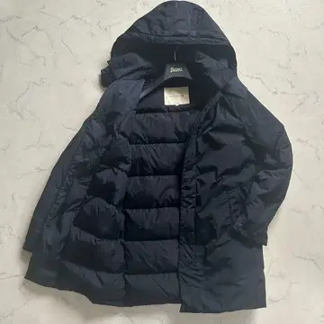 컨디션 최상 매킨토시 다운 코트 후디 히요쿠 버튼 38 M 네이비 컬러