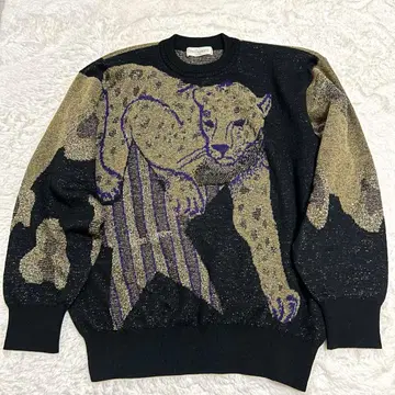 디자인 니트 스웨터 일본제 구제 의류 GranSignore 레오파드 별