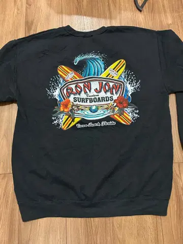 90s 올드 서프 맨투맨 론존 블랙