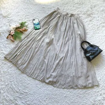 심플리시떼 플리츠 스커트 롱 F 깔끔한 출퇴근용 허리밴딩 봄/가을