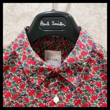 [ 새상품급 ] 폴스미스 긴팔 셔츠 M 사이즈 꽃무늬 레드 계열