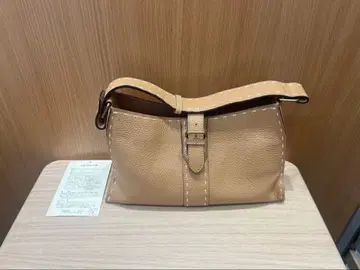 SCAPA 스캐파 천연 가죽 가죽 핸드백 베이지 스티치