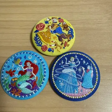 자수 캔뱃지 프린세스 3종 세트