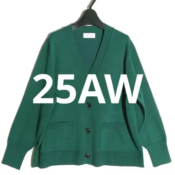 25AW HUMAN WOMAN 하이 게이지 플레이팅 V넥 가디건