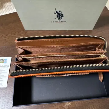 U.S. POLO ASSN. 오렌지 장지갑