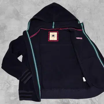 레어 컨버스 올스타 플리스 후드티 네이비 x 핑크 M Y2K