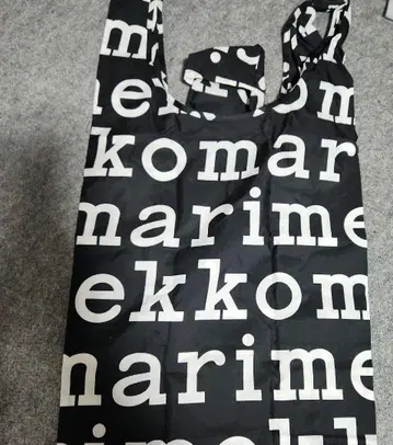 [ 새상품급 ] marimekko 로고 프린트 에코백 블랙