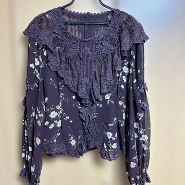 꽃무늬 쉬폰 레이스 블라우스