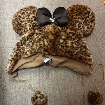 도쿄 디즈니 리조트 미니 레오파드 무늬 팬캡