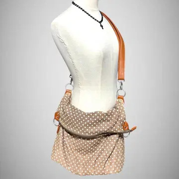 숄더백 도트 브라운 2way 모리걸 Y2K