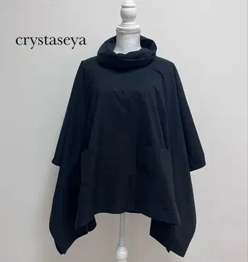 [레어] crystaseya 크리스타세야 판초 블라우스 블랙