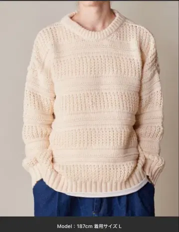 R. : 케이블 텍스처 L/S 크루 니트