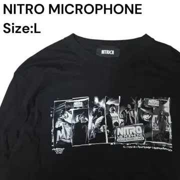 NITRO MICROPHONE 블랙 L 사이즈 긴팔 티셔츠 롱 T