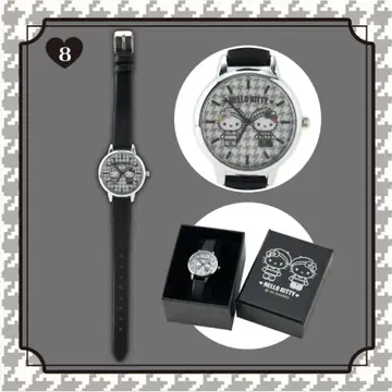 산리오 헬로키티 흑백 걸리시 쌍둥이 코디 워치 손목시계