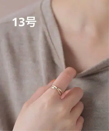 Lilias 2라인 트위스트 모티브 반지 K10 골드 13호