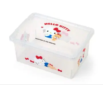 [ 새상품급 ] 산리오 헬로키티 뚜껑 포함 보관 케이스 리본 S 사이즈