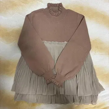 &LOVE 니트 콤비의 슬림해 보이는 엘레강트 풀오버