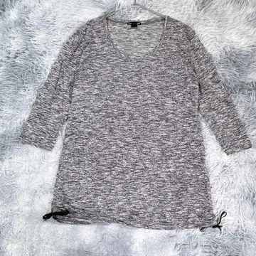 H&M [ L ] 7부 소매 T셔츠 그레이 빅 사이즈 남성용