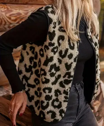 볼륨 보아 사양 & 레오파드 무늬 x 브라운 베스트 [ 6XL ]