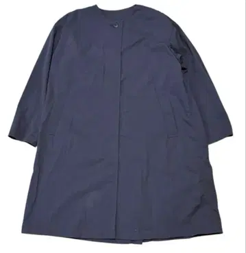 무인양품 오버 사이즈 발수 가공 노카라 나일론 코트 그레이