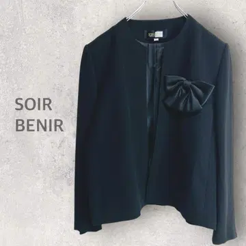 [ 소와르 베니르 ] 노카라 자켓 L 리본 포함 블랙 포멀